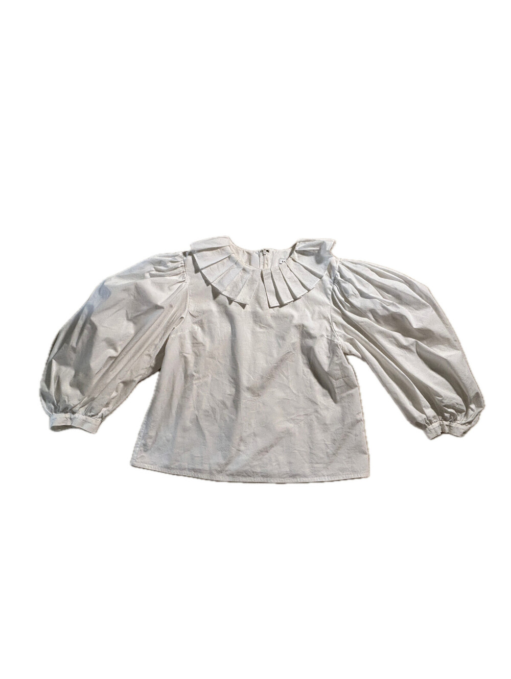 Rejina Pyo Kris Pleated Organic Cotton Poplin Blouse Women's Size Medium